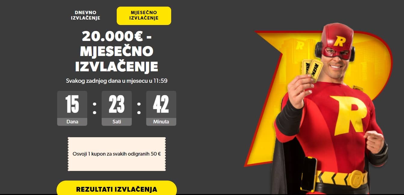 Rizk izvlačenja mjesečno